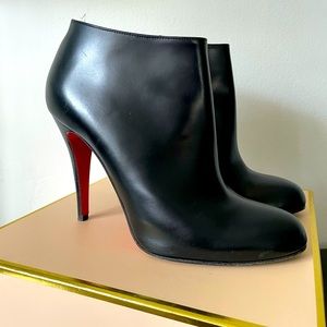 Christian Louboutin black leather booties